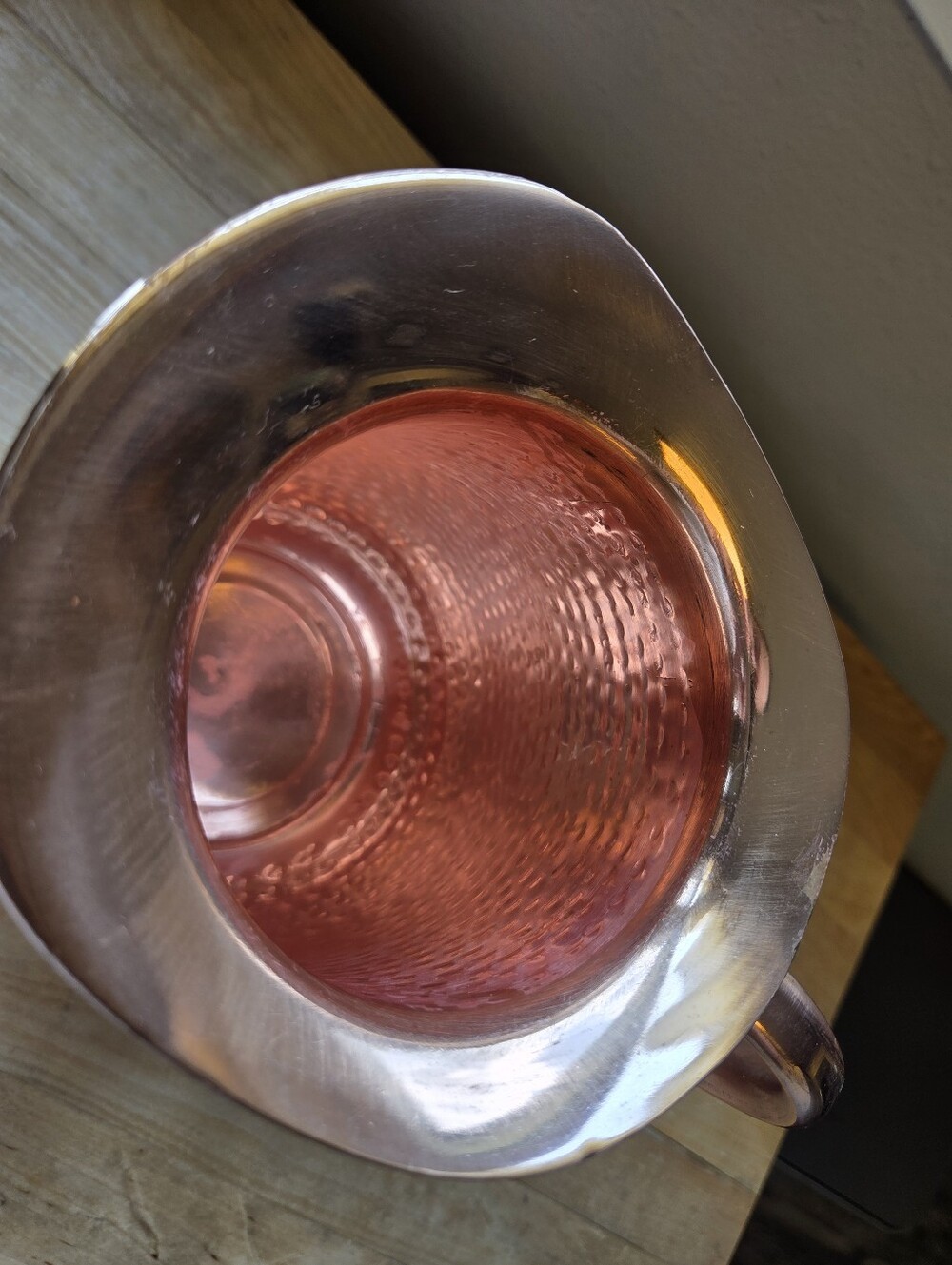 Copper Water Hammered Water Pitcher with Lid - Picture 8 of 9